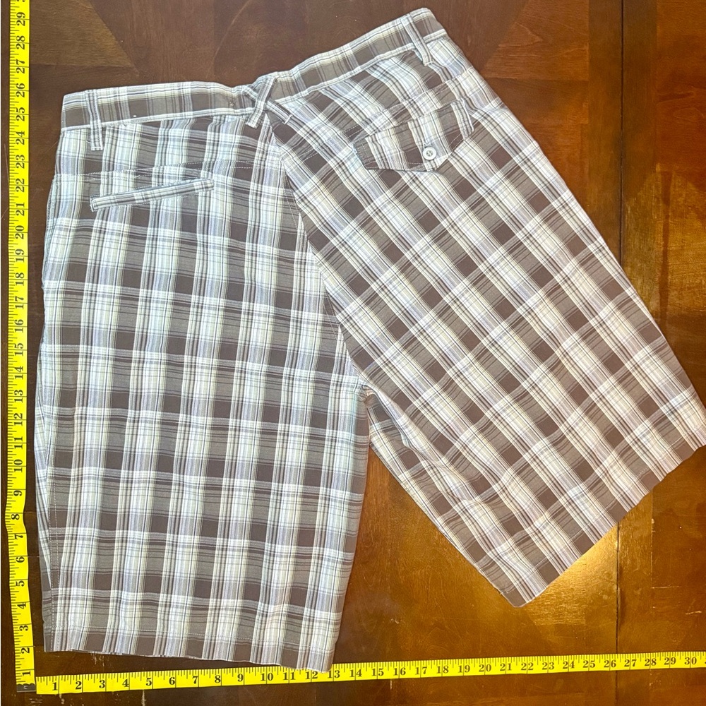 Vintage Burnside Men’s Brown Tan Plaid Shorts